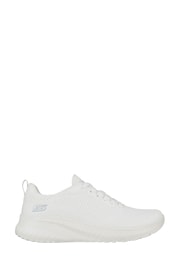 Skechers Ecru White Wide Fit Womens Bobs Squad Chaos Face Off Trainers - Image 2 of 5