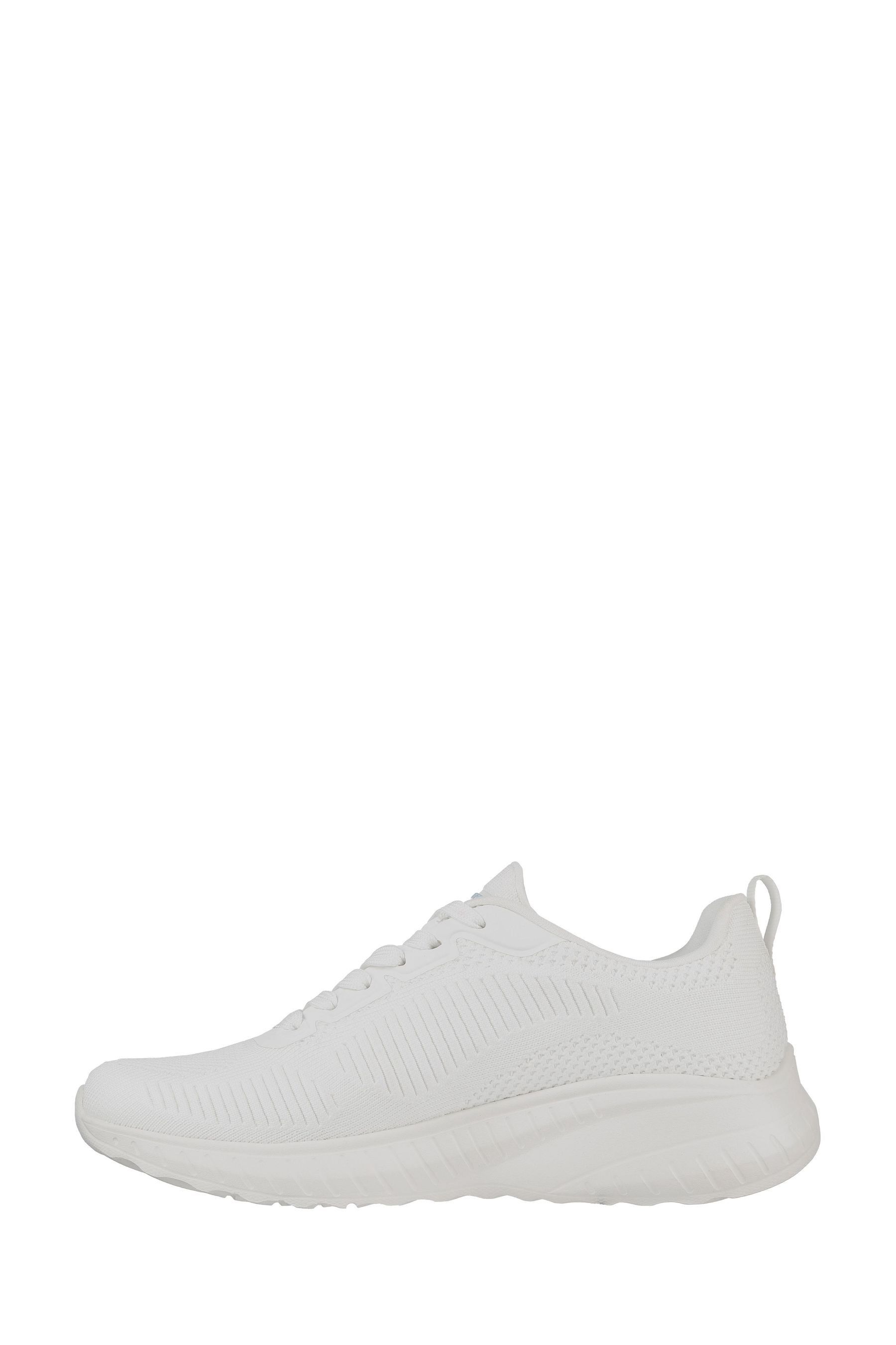 Buy Skechers Ecru White Wide Fit Womens Bobs Squad Chaos Face Off Trainers from the Next UK online shop
