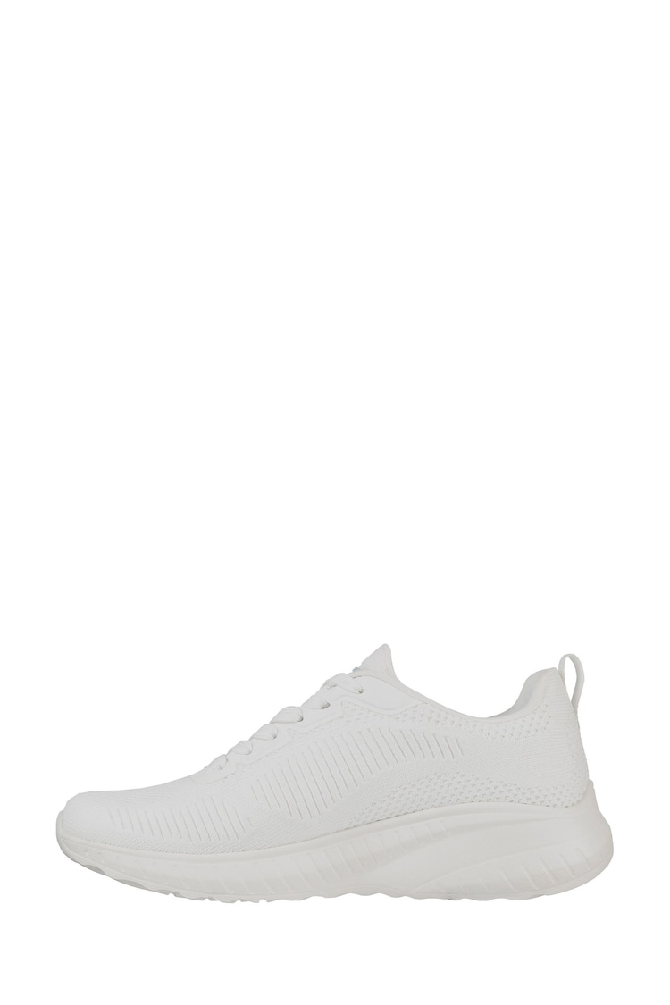 Skechers Ecru White Wide Fit Womens Bobs Squad Chaos Face Off Trainers - Image 3 of 5