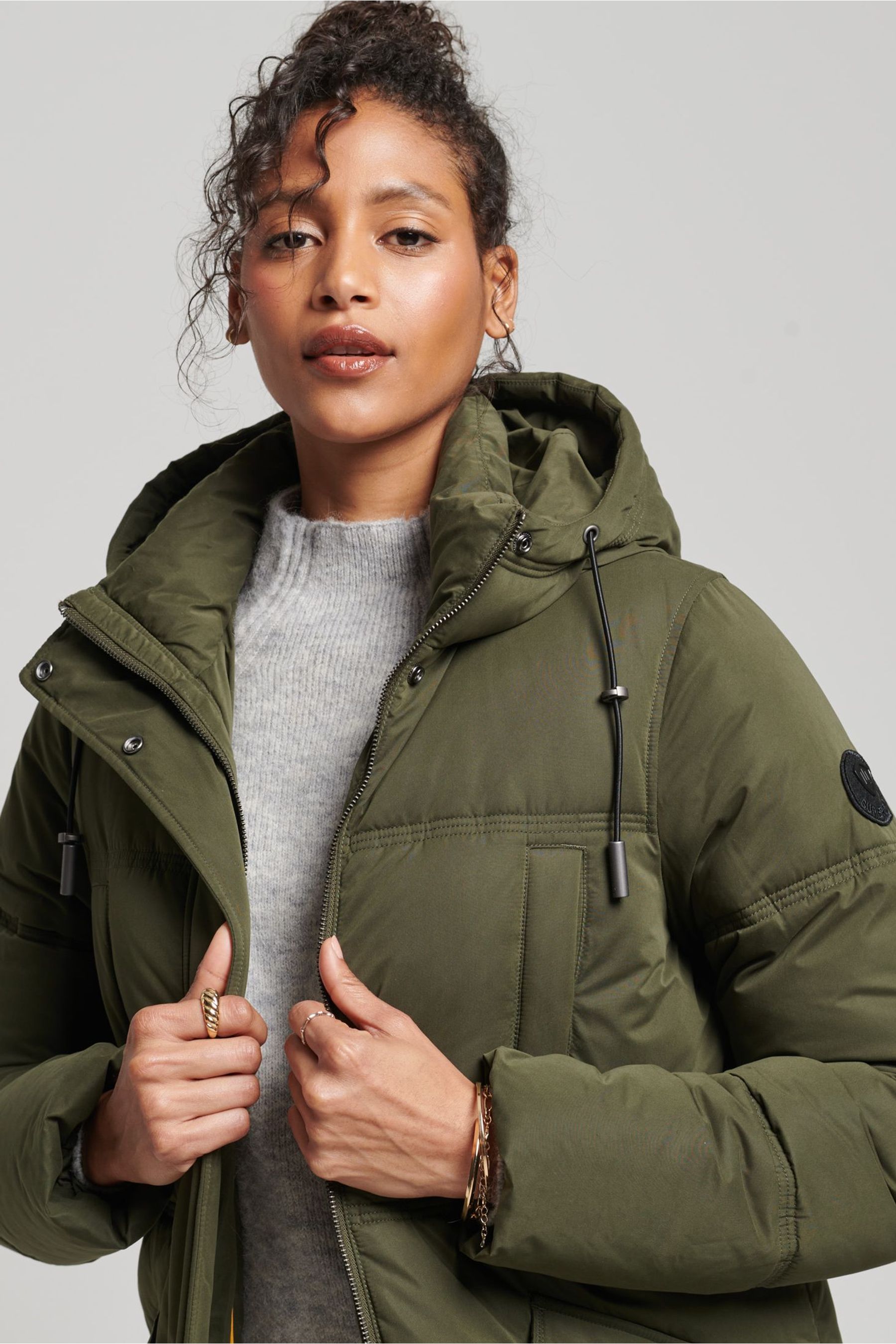 Superdry khaki parka top