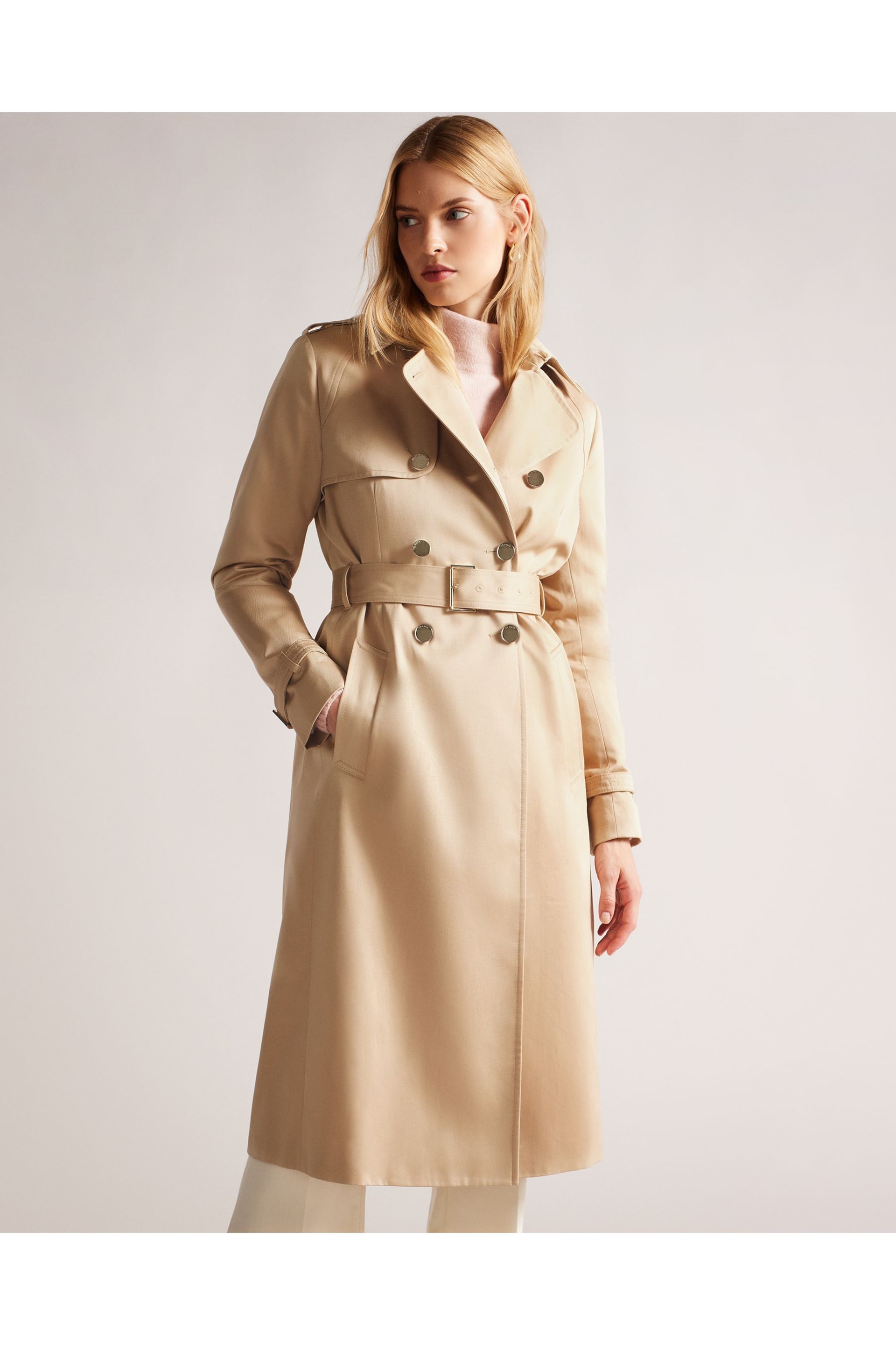 Ted Baker Natural Robbii Lightweight Trench Coat - Image 1 of 5
