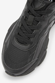Black With Black Sole Elastic Lace Trainers - Image 7 of 10