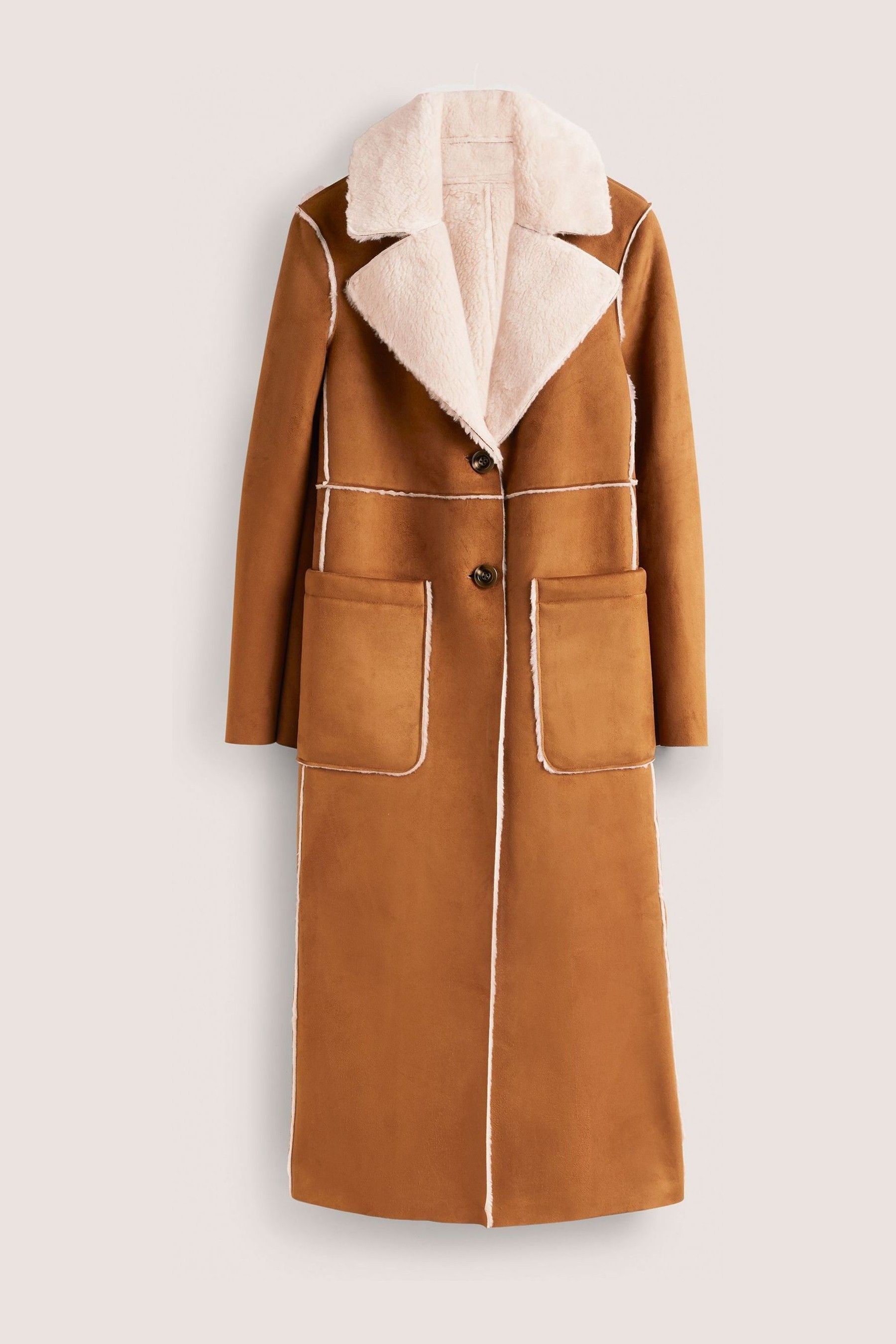 Buy Boden Brown Reversible Faux Shearling Coat from Next Luxembourg