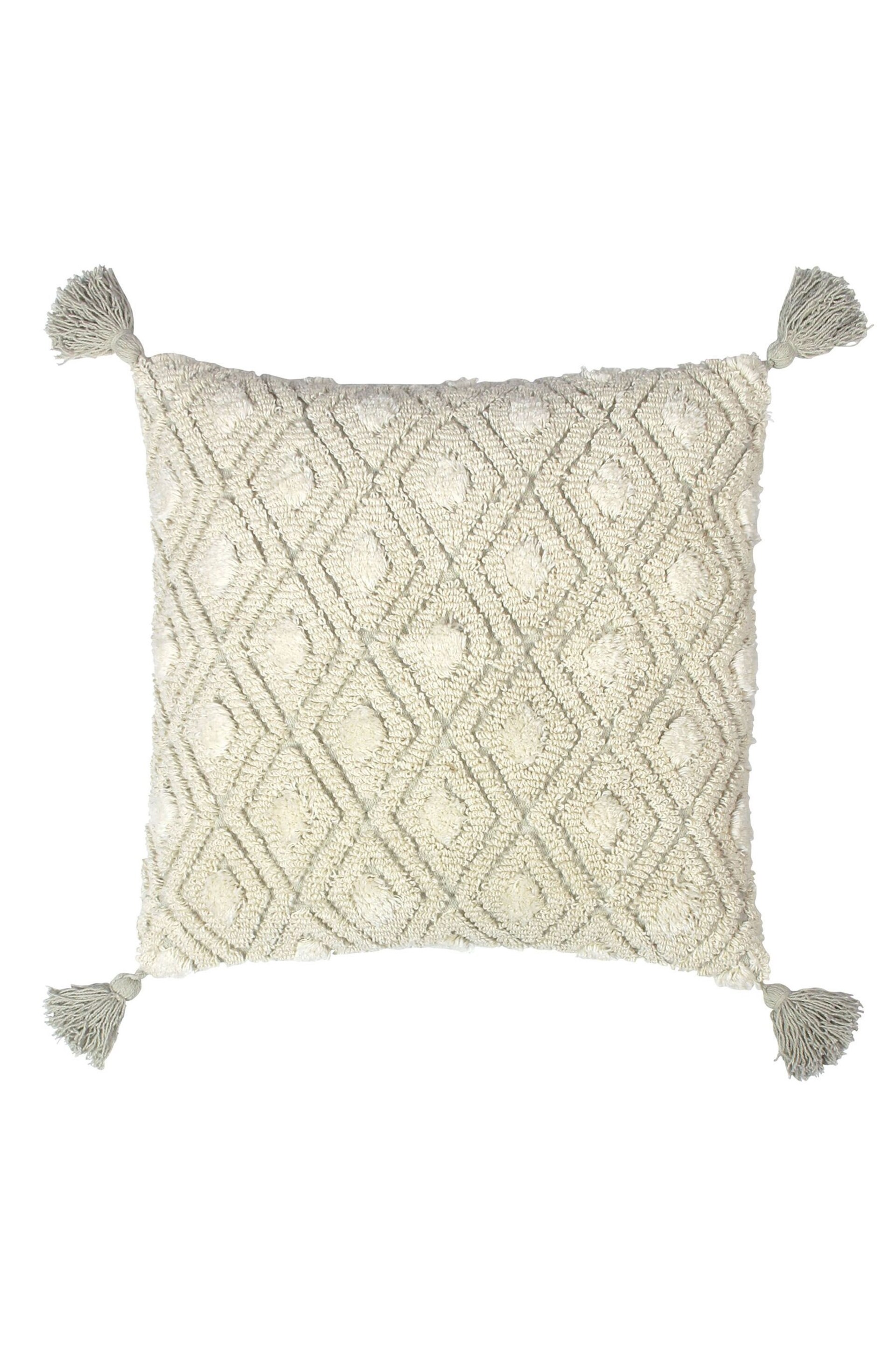 furn. Natural/Taupe Berbera Geometric Polyester Filled Cushion - Image 1 of 3