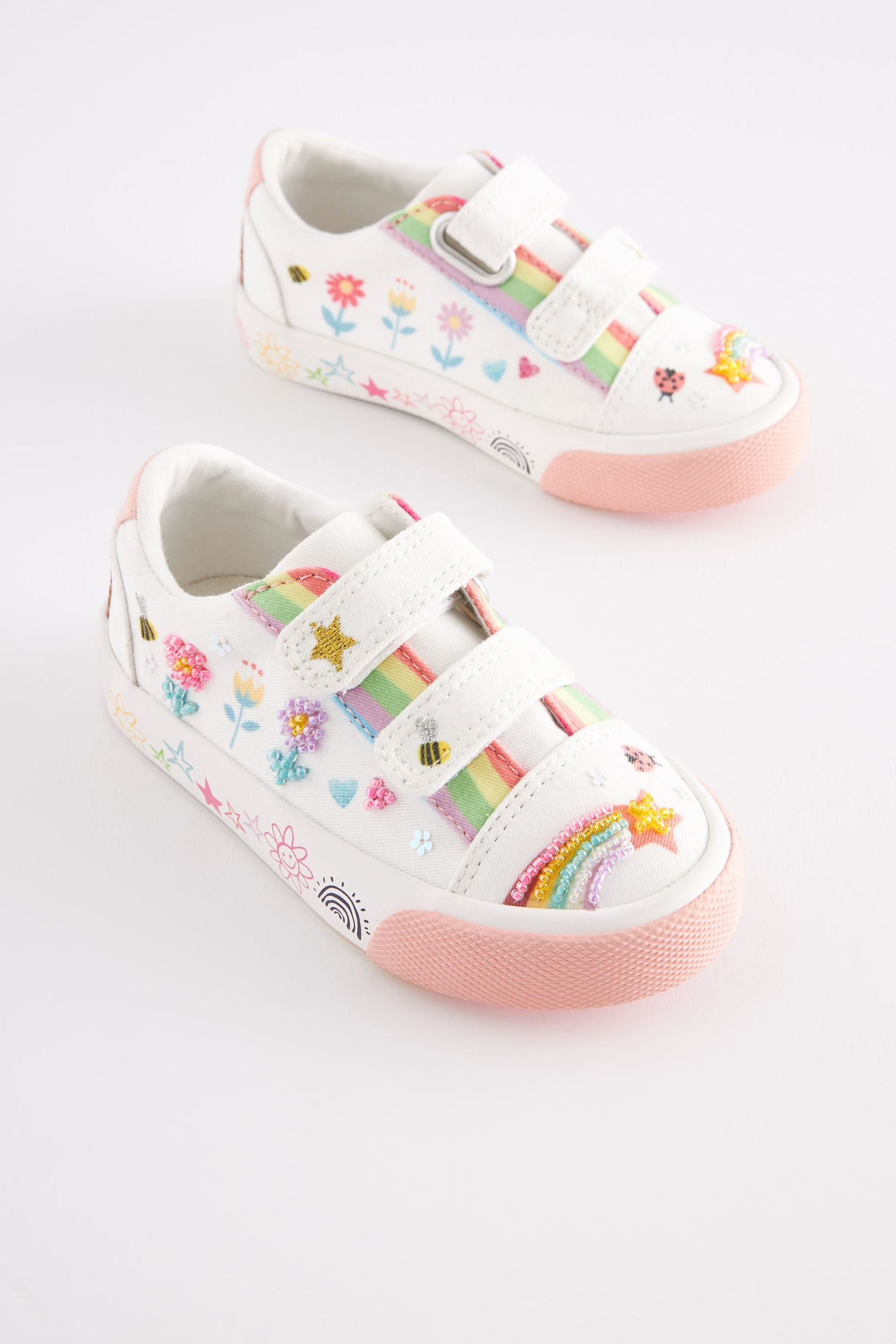 Embellished white trainers store