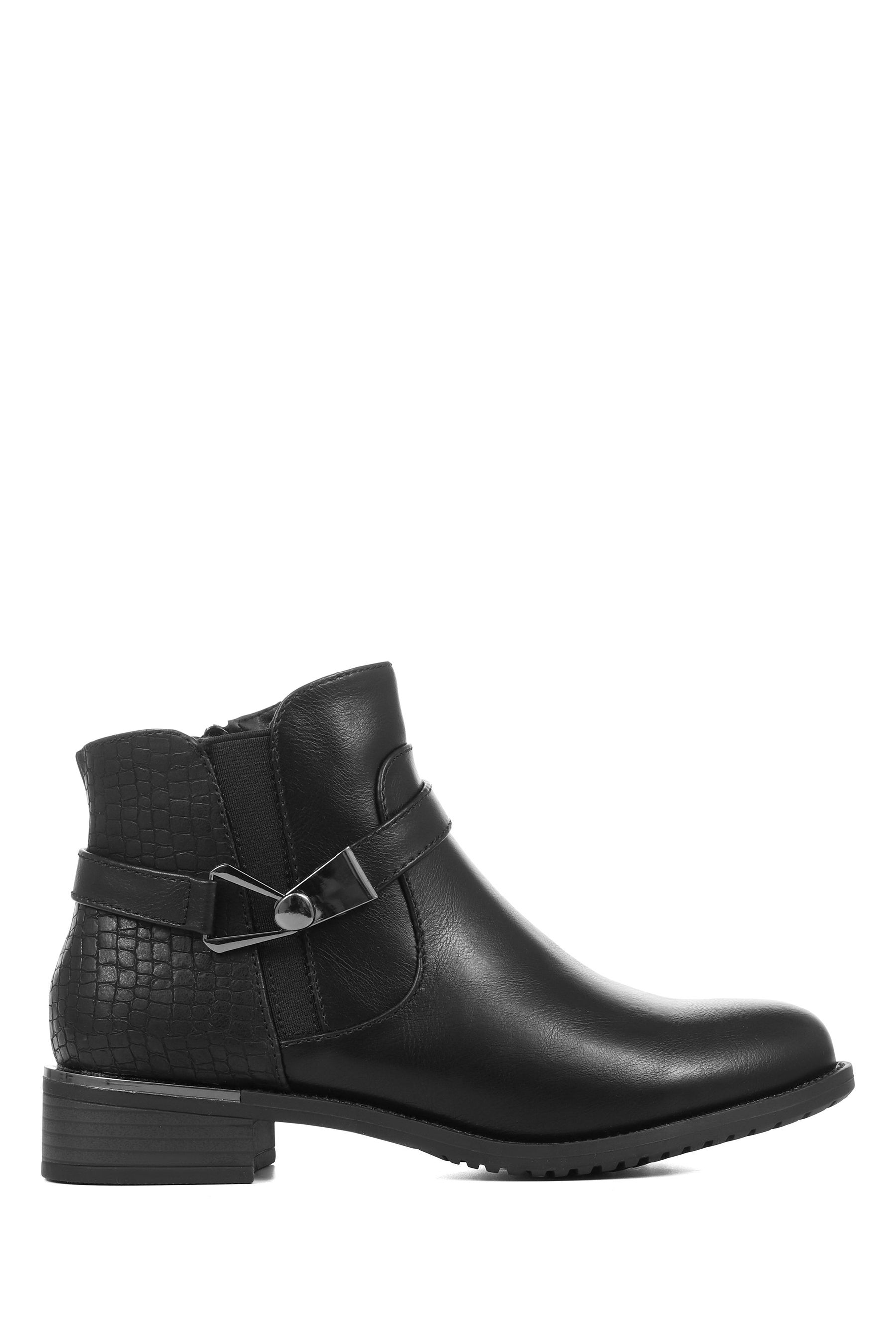 Buy Bellissimo Black Ladies Ankle Boots With Metallic Buckle from Next Luxembourg