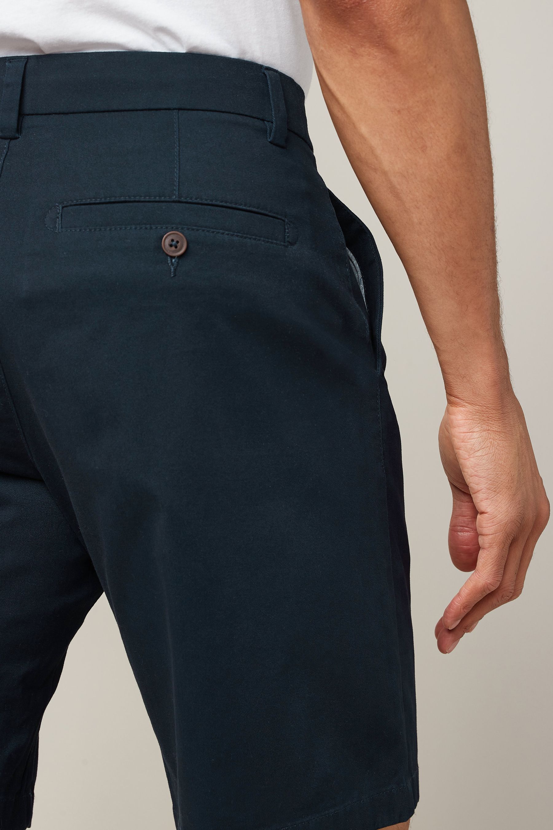 Buy Navy Blue Loose Fit Stretch Chinos Shorts from Next Singapore