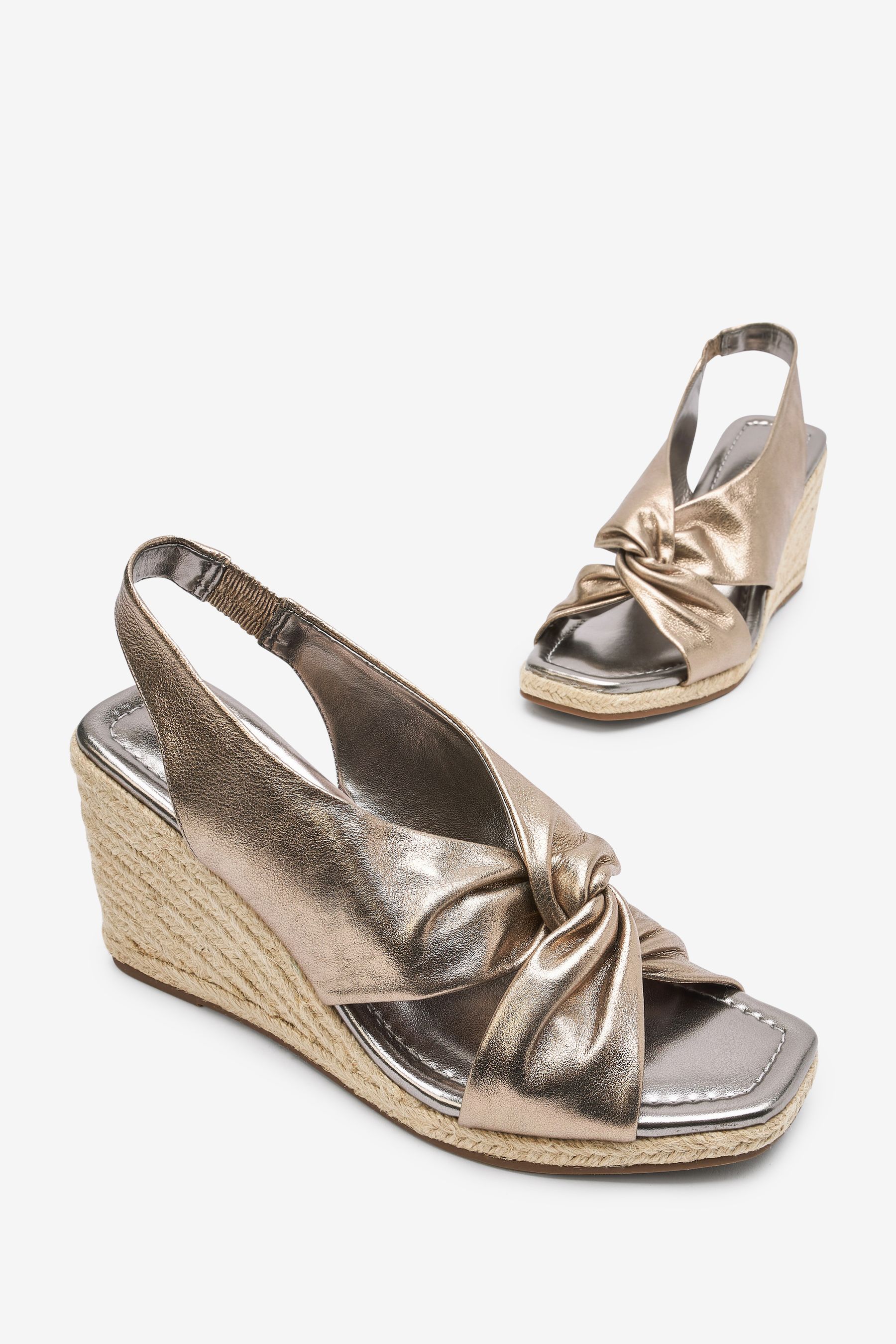 Buy Pewter Silver Signature Slingback Wedges from Next Luxembourg