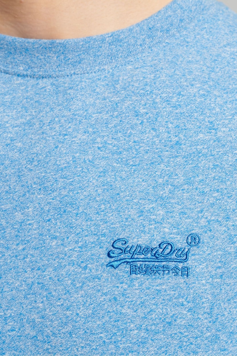 Superdry Fresh Blue Grit Cotton Vintage Embroidered T-Shirt - Image 3 of 4