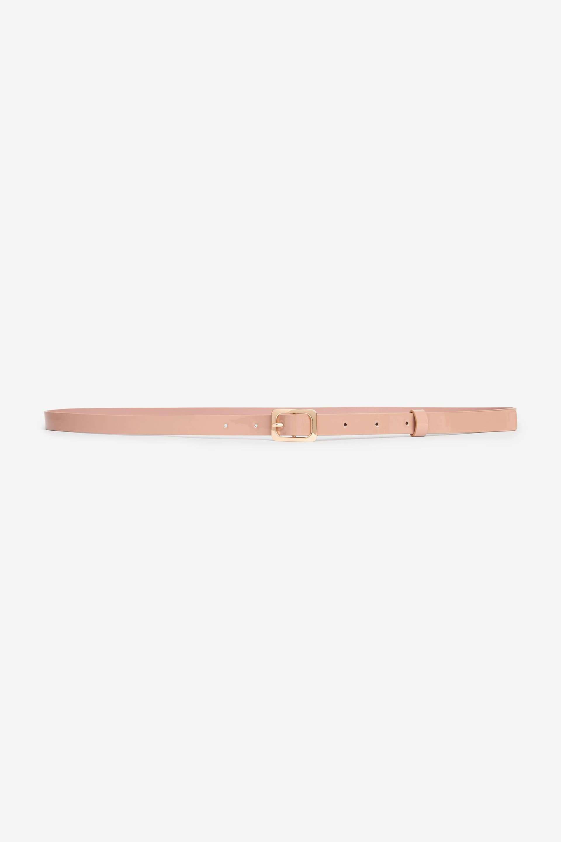 Nude Skinny Patent Belt - Image 3 of 4