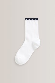 Navy 5 Pack Cotton Rich Gingham Ankle School Socks - Image 5 of 6