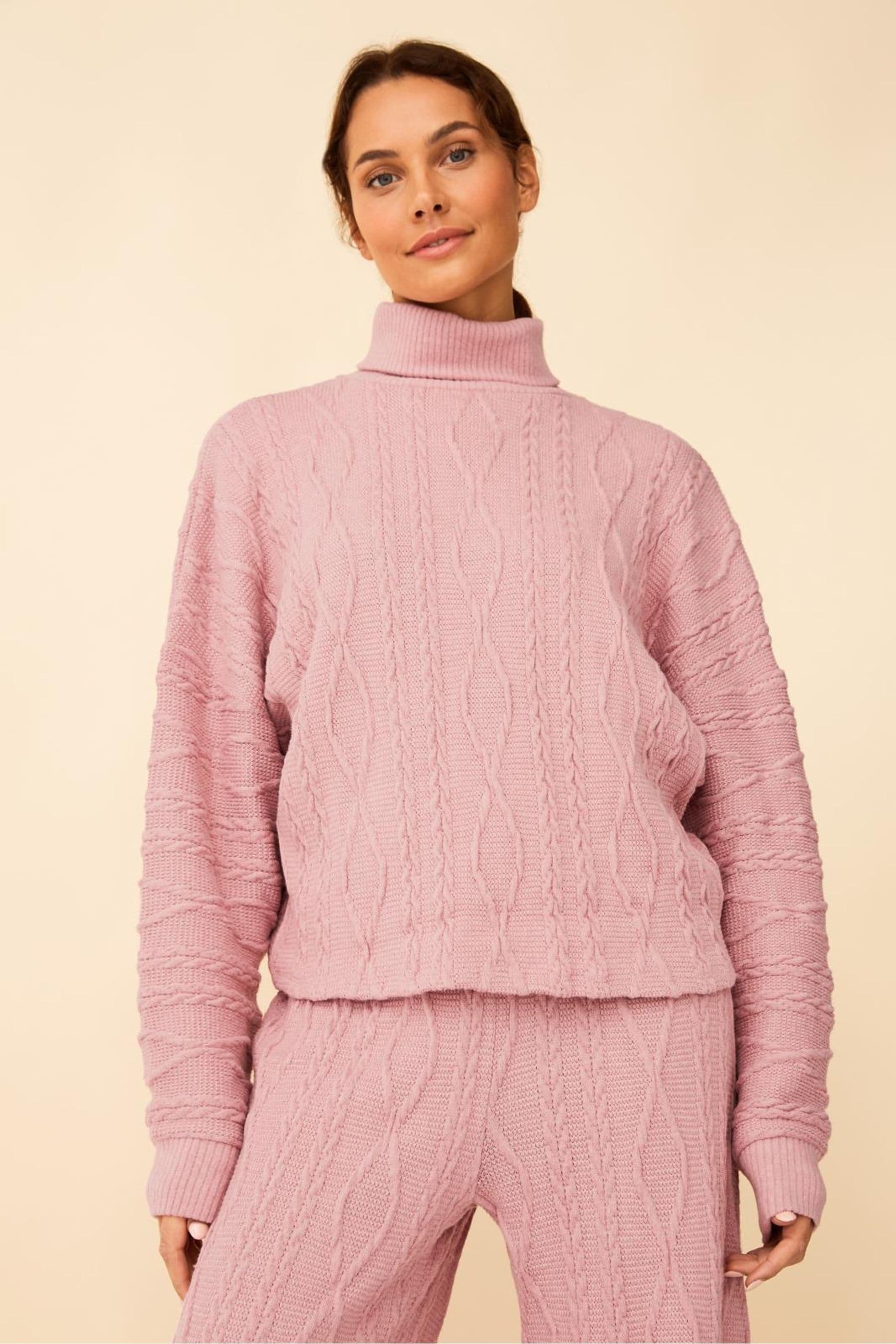 Pink rose turtleneck sweater new arrivals