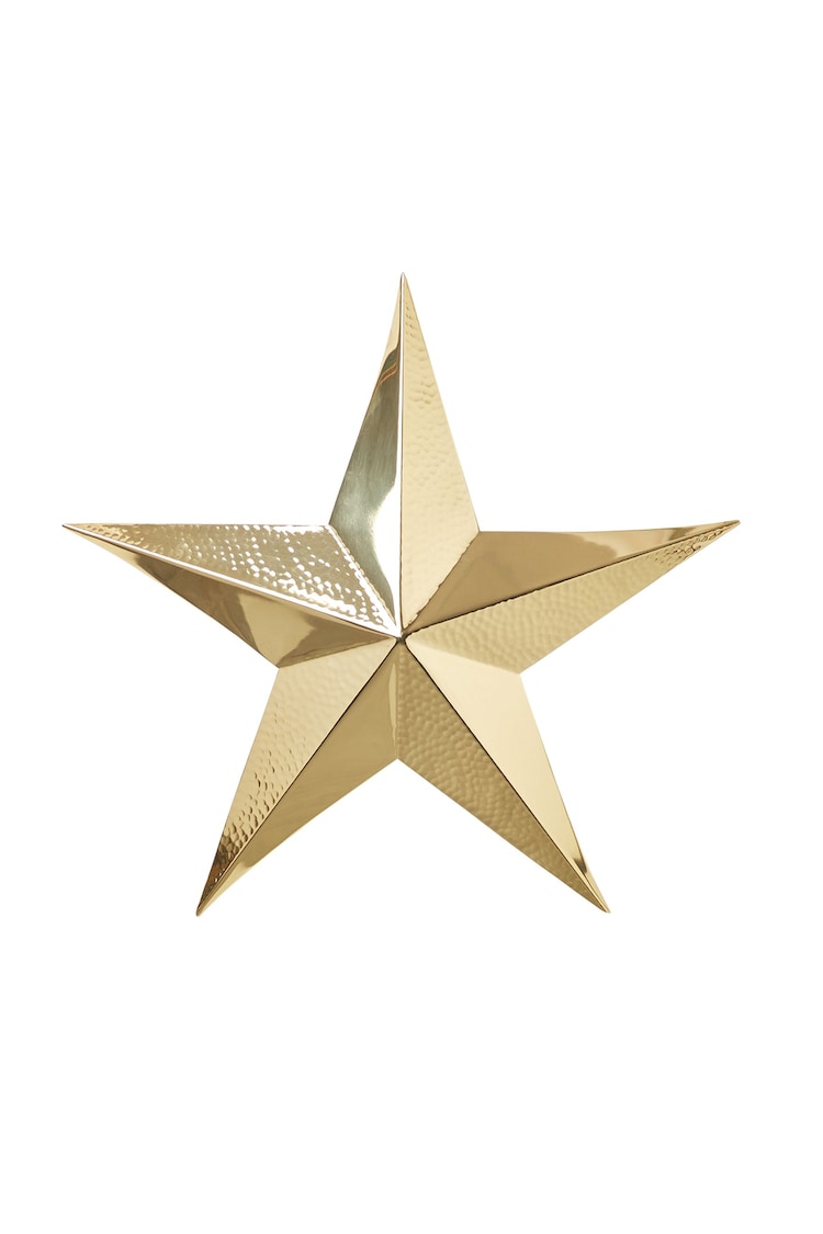 Oliver Bonas Gold Hammered Metal Star - Image 4 of 4