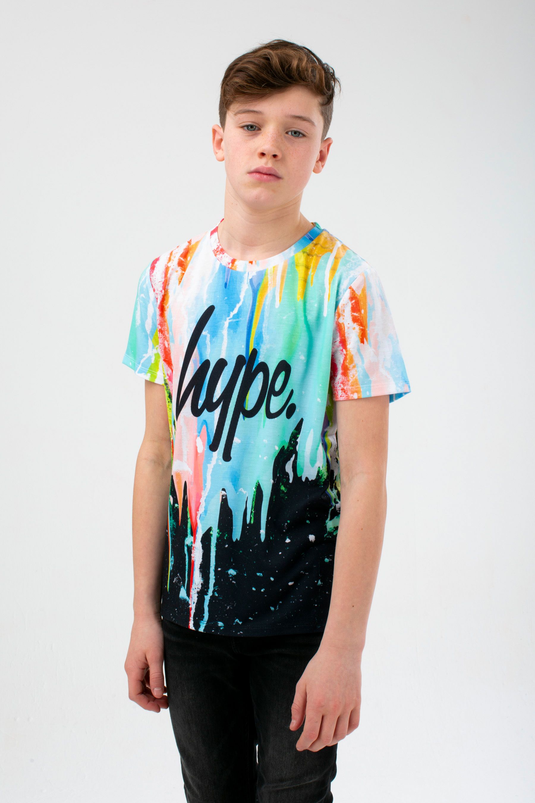 Buy Hype. Boys Black Multi Drip Script T Shirt from the Next UK online shop
