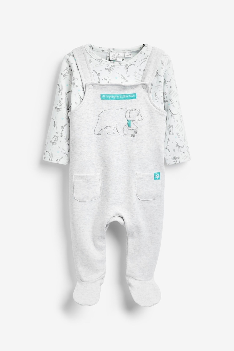 We're Going On A Bear Hunt Cream 100% Cotton Dungarees And T-Shirt Set - Image 1 of 2