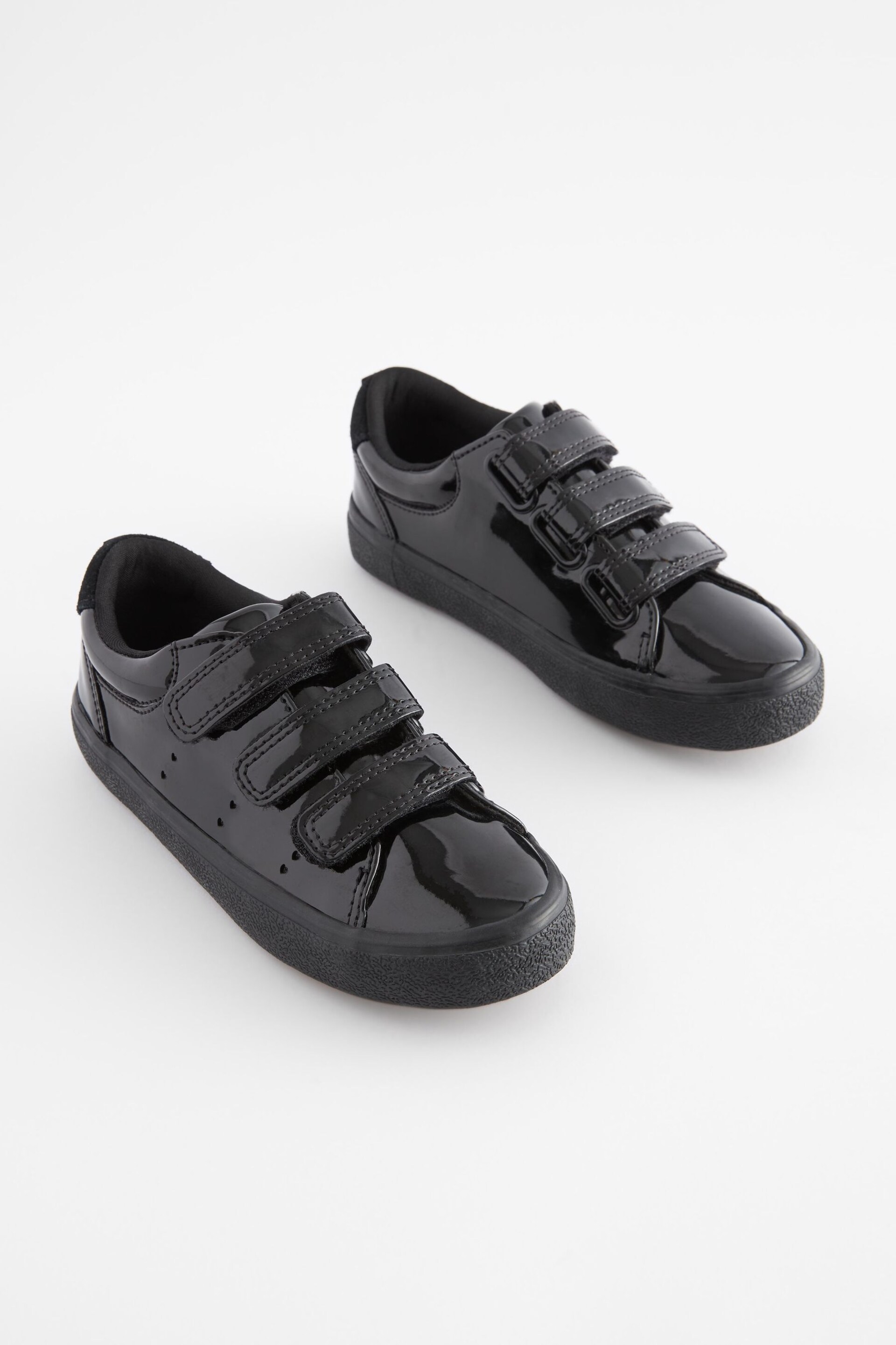 Black Patent Touch Fastening Trainers - Image 1 of 5