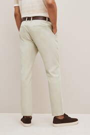 Light Stone Slim Fit Belted Soft Touch Chino Trousers - Image 3 of 7