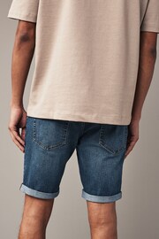 Mid Blue Skinny Fit Stretch Denim Shorts - Image 2 of 7