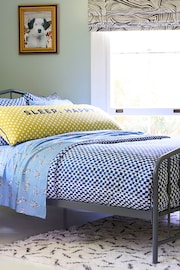 Novogratz Blue Petite Painted Check Cotton Duvet Cover and Pillowcase Set - Image 1 of 4