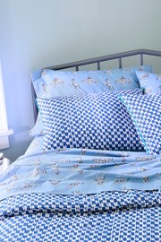 Novogratz Blue Petite Painted Check Cotton Duvet Cover and Pillowcase Set - Image 3 of 4