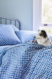Novogratz Blue Petite Painted Check Cotton Duvet Cover and Pillowcase Set - Image 4 of 4
