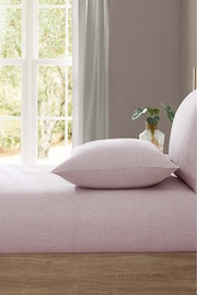 Lazy Linen Pink 100% Washed Linen Fitted Sheet - Image 1 of 3