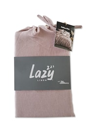 Lazy Linen Pink 100% Washed Linen Fitted Sheet - Image 2 of 3