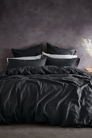 Lazy Linen Grey Washed 100% Linen Duvet Cover - Image 1 of 3