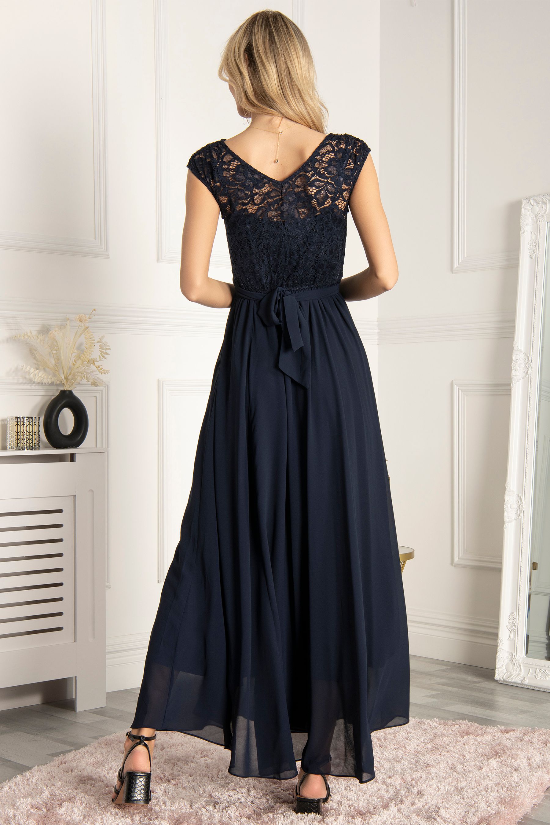 Buy Jolie Moi Blue Lace Bodice Maxi Prom Dress from Next Luxembourg