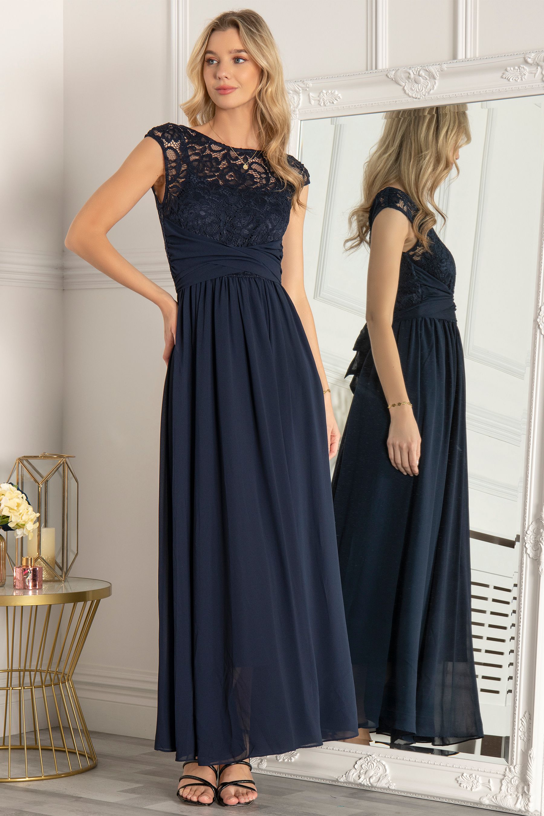Jolie moi blue lace dress clearance