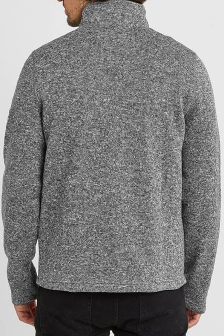 Tog 24 Grey Pearson Knit Look Quarter Zip Fleece - Image 2 of 5