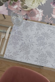 Catherine Lansfield Set of 2 Grey Dramatic Floral Wipeable Placemats - Image 2 of 4