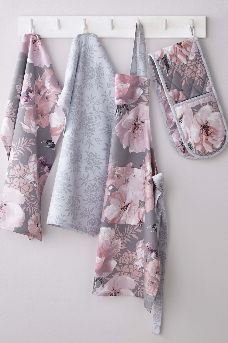 Catherine Lansfield Grey Dramatic Grey Floral Apron - Image 1 of 2