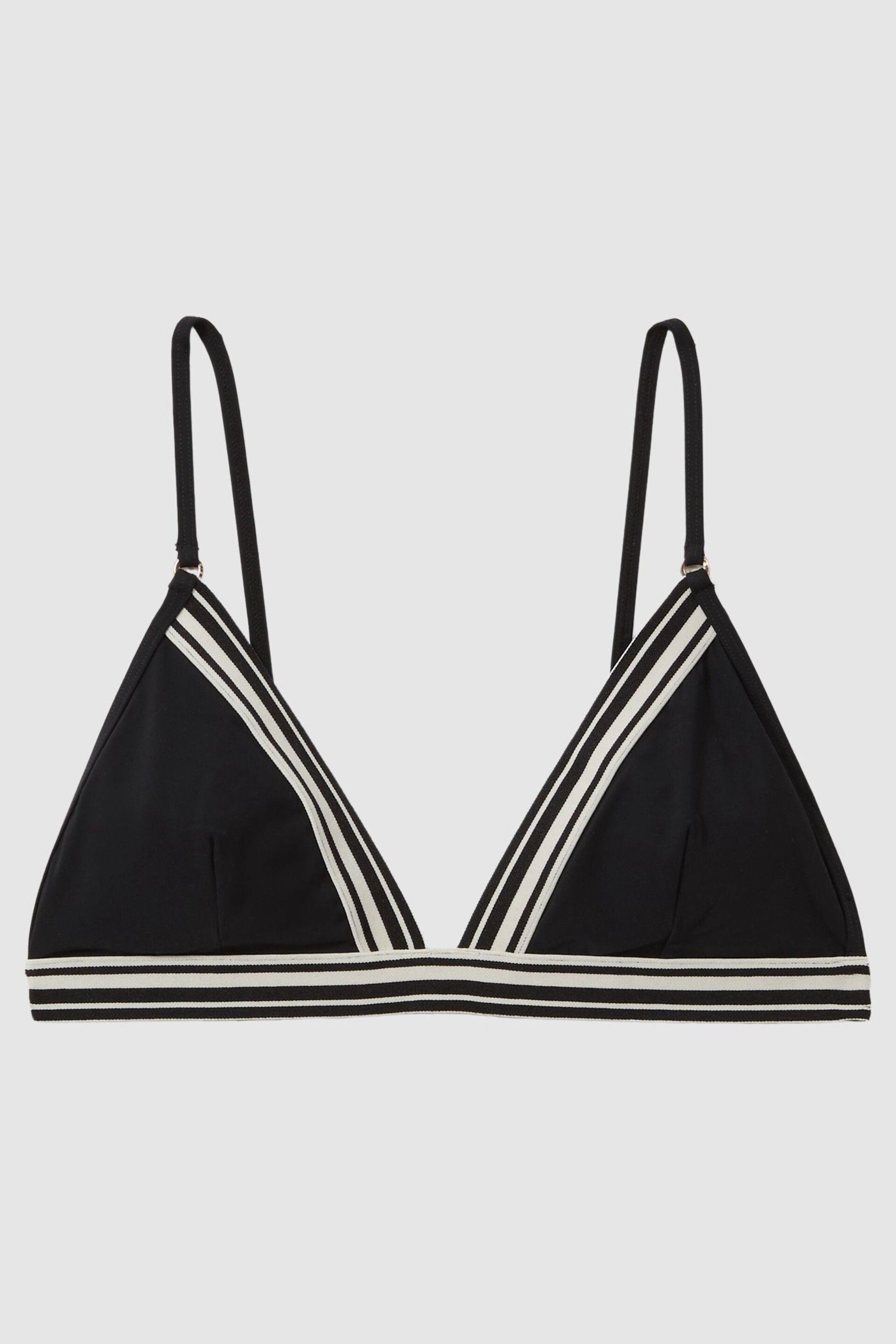 Reiss Black Raven Triangle Colourblock Bikini Top - Image 2 of 5