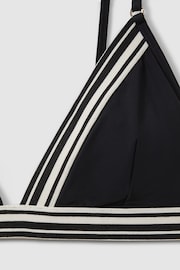 Reiss Black Raven Triangle Colourblock Bikini Top - Image 5 of 5