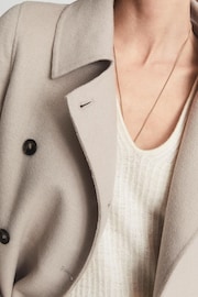 Reiss Oatmeal Lexi Button Blindseam Long Coat - Image 4 of 8
