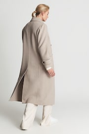 Reiss Oatmeal Lexi Button Blindseam Long Coat - Image 5 of 8