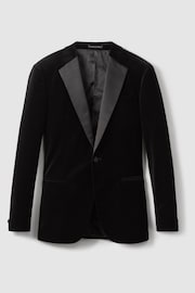 Reiss Black Ace Modern Fit Velvet Single Breasted Tuxedo Jacket - Image 2 of 9