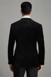 Reiss Black Ace Modern Fit Velvet Single Breasted Tuxedo Jacket - Image 4 of 9