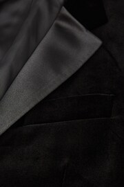 Reiss Black Ace Modern Fit Velvet Single Breasted Tuxedo Jacket - Image 7 of 9