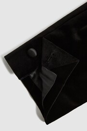 Reiss Black Ace Modern Fit Velvet Single Breasted Tuxedo Jacket - Image 8 of 9