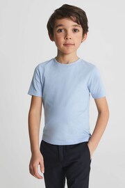 Reiss Soft Blue Bless Crew Neck T-shirt - Image 5 of 6