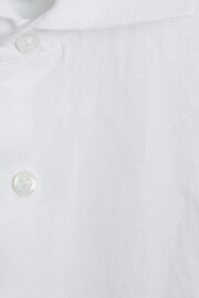 Reiss White Ruban Long Sleeve Linen Shirt - Image 6 of 6