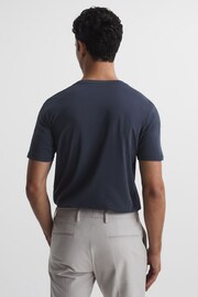 Reiss Airforce Blue Bless Marl Cotton Crew Neck T-Shirt - Image 5 of 7