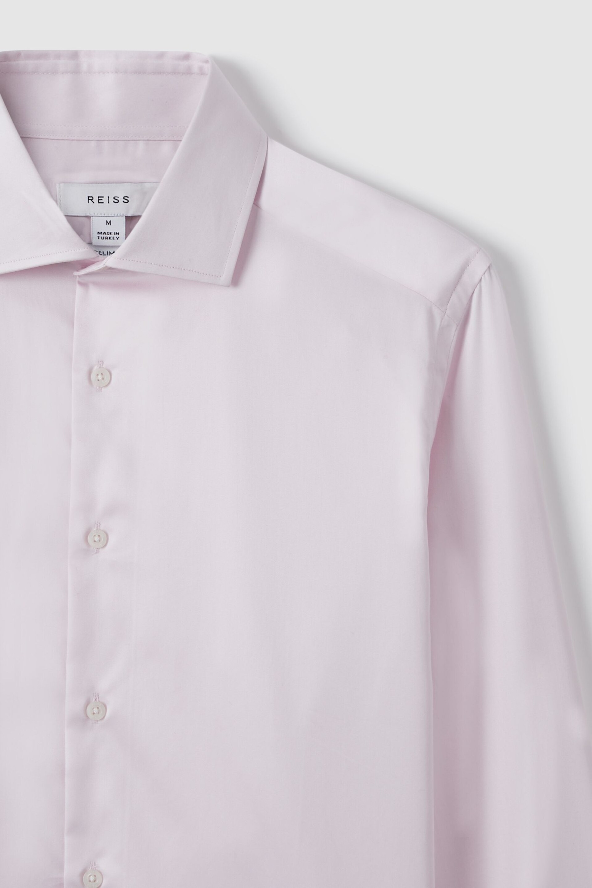 Reiss Pink Remote Slim Fit Cotton Sateen Shirt - Image 5 of 6