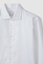 Reiss White Remote Slim Fit Cotton Sateen Shirt - Image 5 of 9