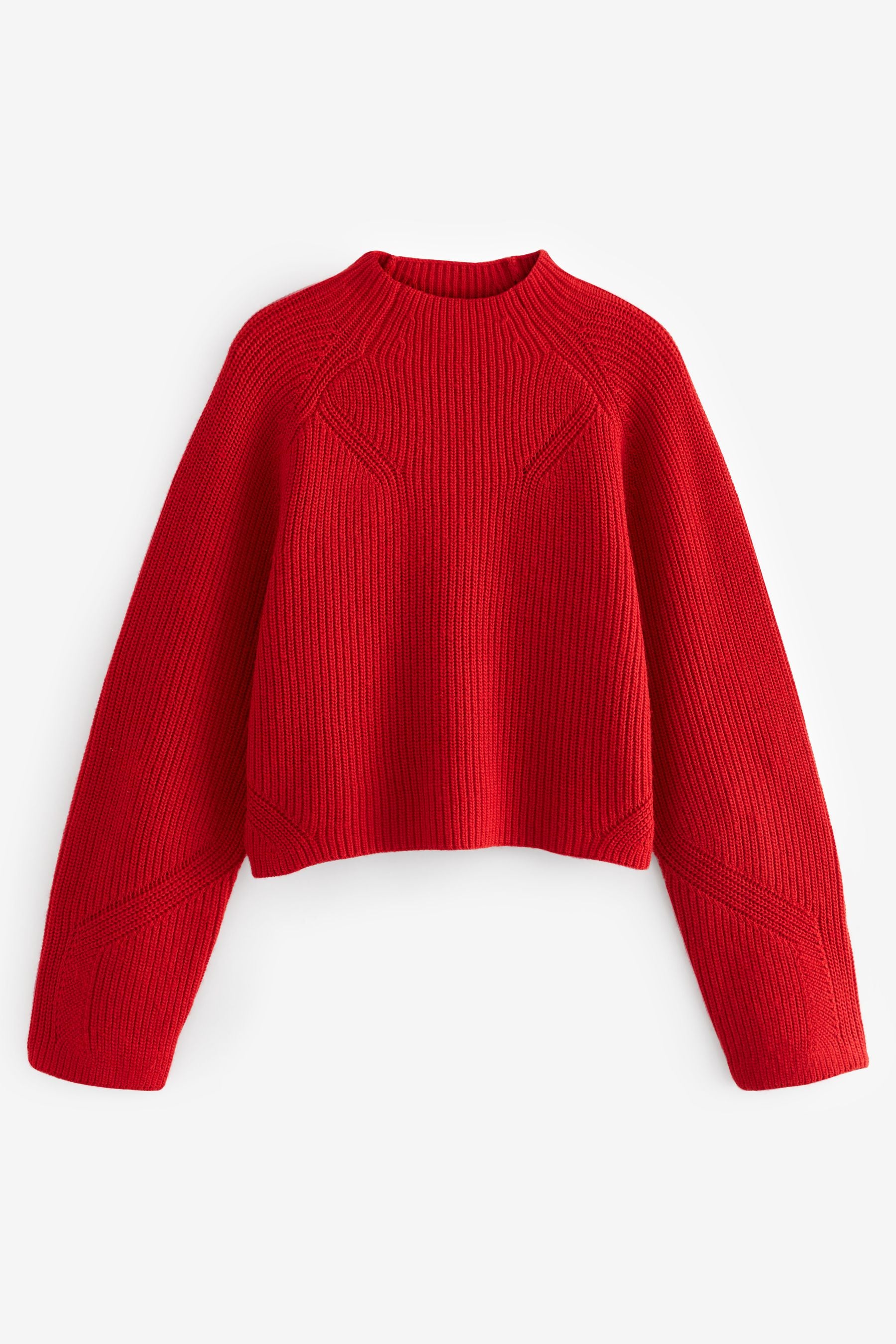 Buy Red Long sleeve Ribbed Cropped Jumper from Next Ireland