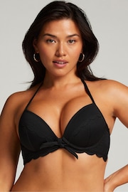 Hunkemöller Black Scallop Push Up Bikini Top - Image 1 of 5