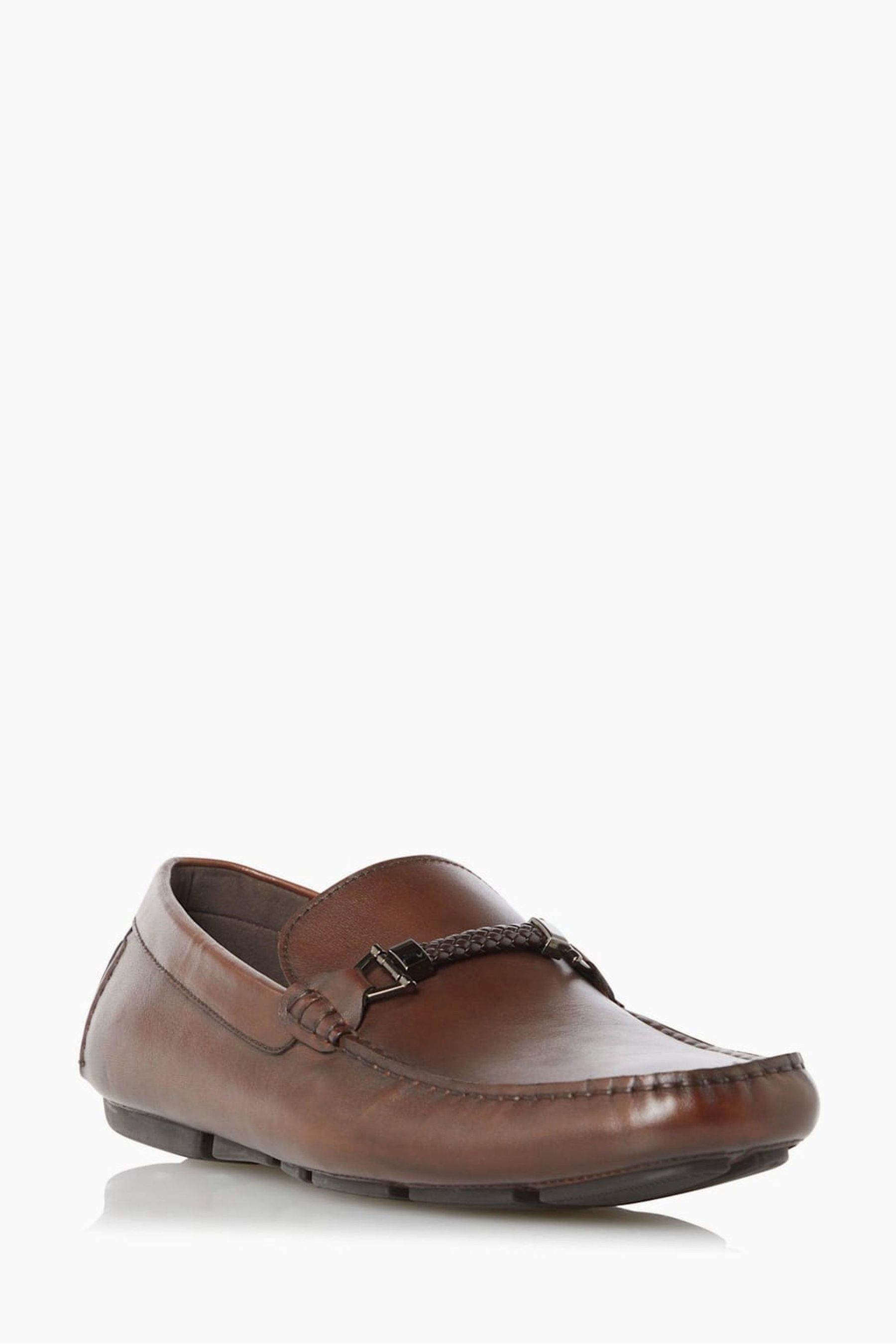Buy Dune London Brown Standard Fit Beacons Driver Moccasins With Woven Trim from the Next UK online shop
