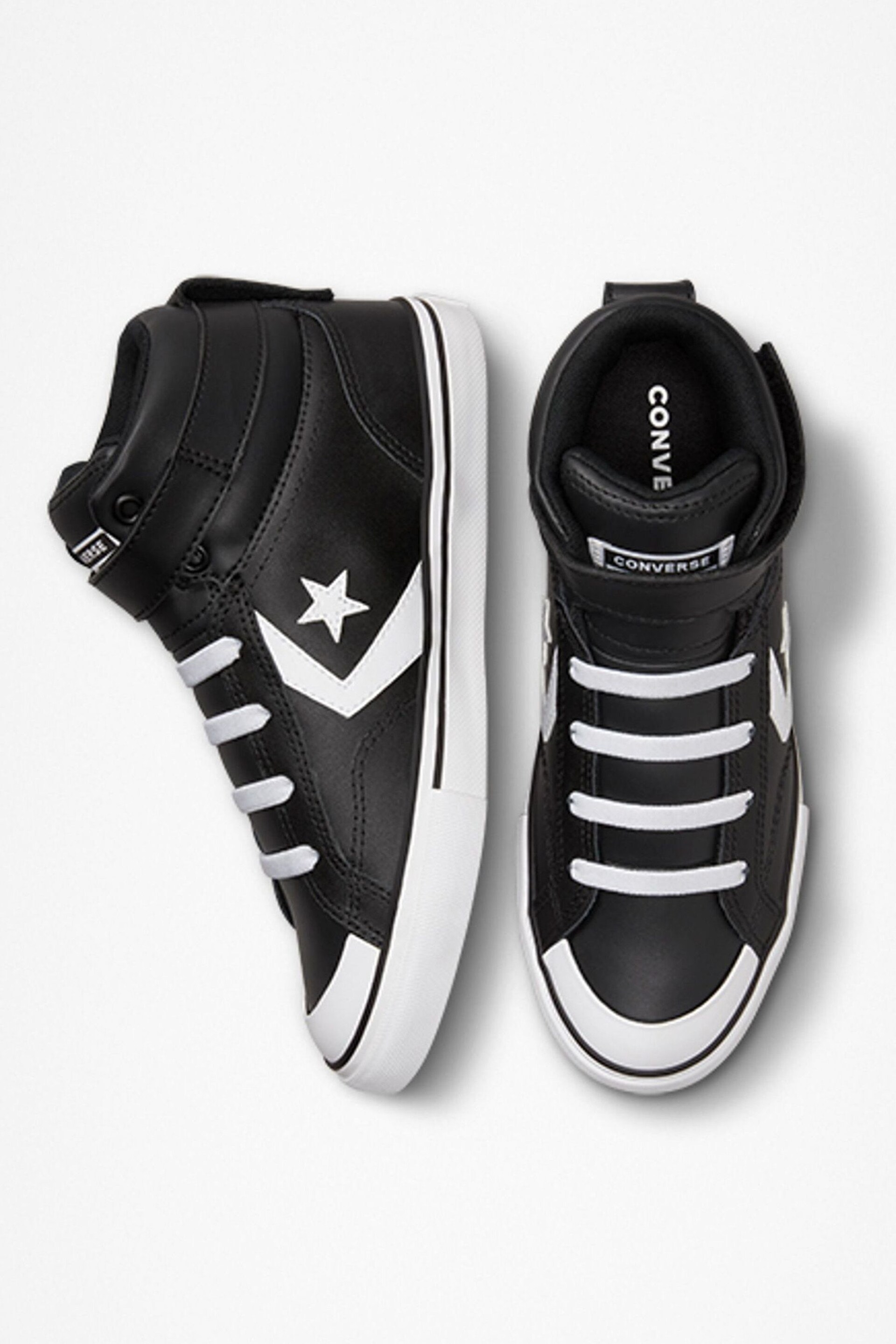 Converse Black/White Pro Blaze Youth Trainers - Image 5 of 7